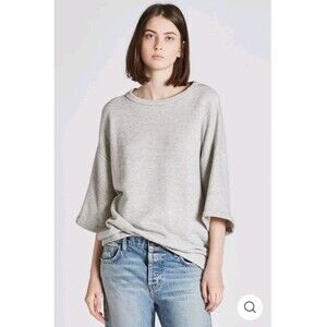 Current Elliott Womens S Small Boxy Pullover Oversized Sweatshirt SZ 1 Grey